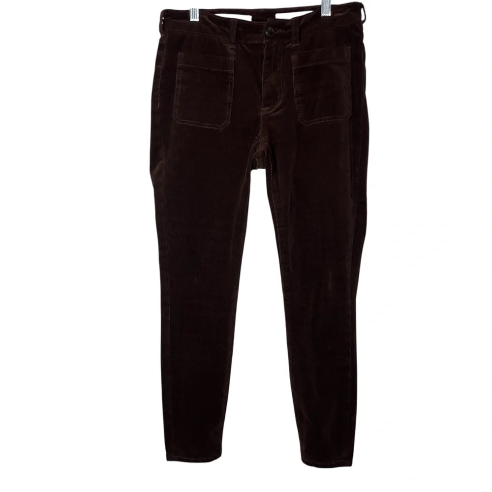 Anthropologie Brown High-Rise Skinny Corduroy Pants - Picture 2 of 16